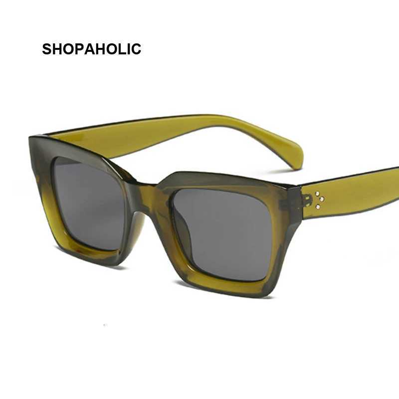 New Fashion Woman Luxury Brand Square Sunglasses Ladies Vintage Oversized Sun Glasses Female Big Frame Uv400 Shades BlackC250411