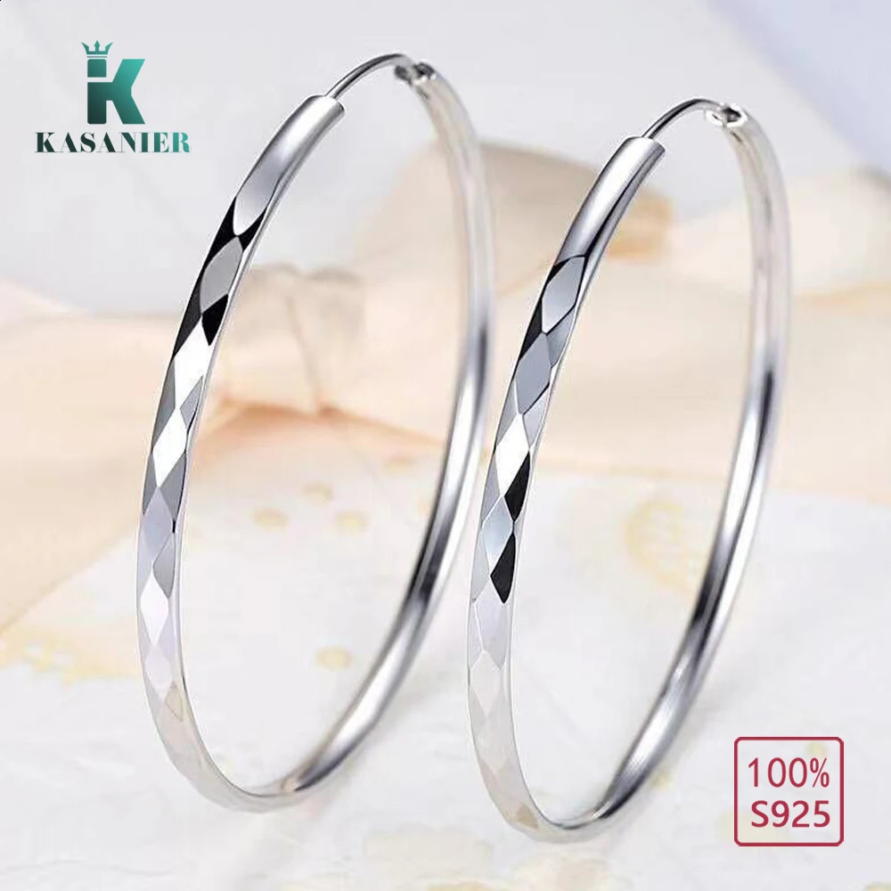 Daifuni 925 sterling silver 2.5-6mm womens earrings fashion jewelry single circle diamond round large earrings party gift 250409