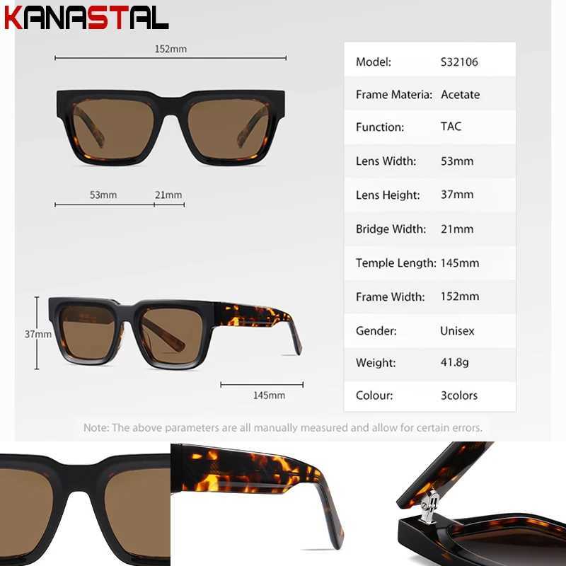 Men Polarized Sunglasses Women UV400 Square Sun Glasses Acetate Fibre Eyeglasses Frame Camping Fishing Anti Glare Shade Eyewear Z250411