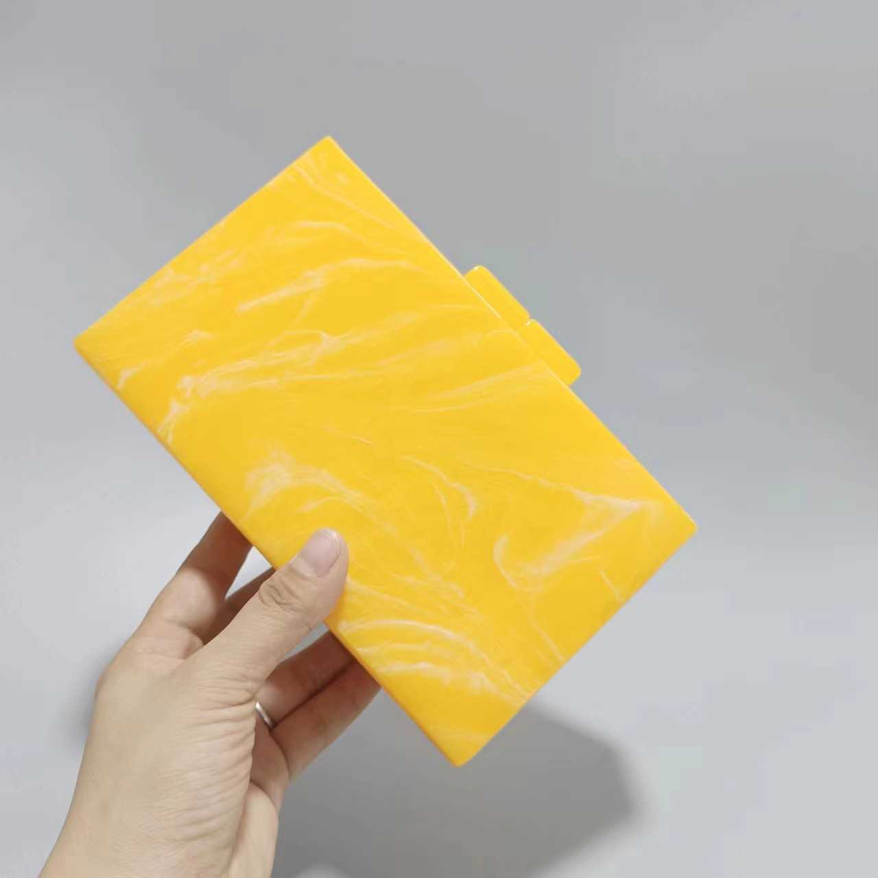 selling new yellow acrylic dinner bag grab bag single shoulder diagonal cross wedding fashion bag for women