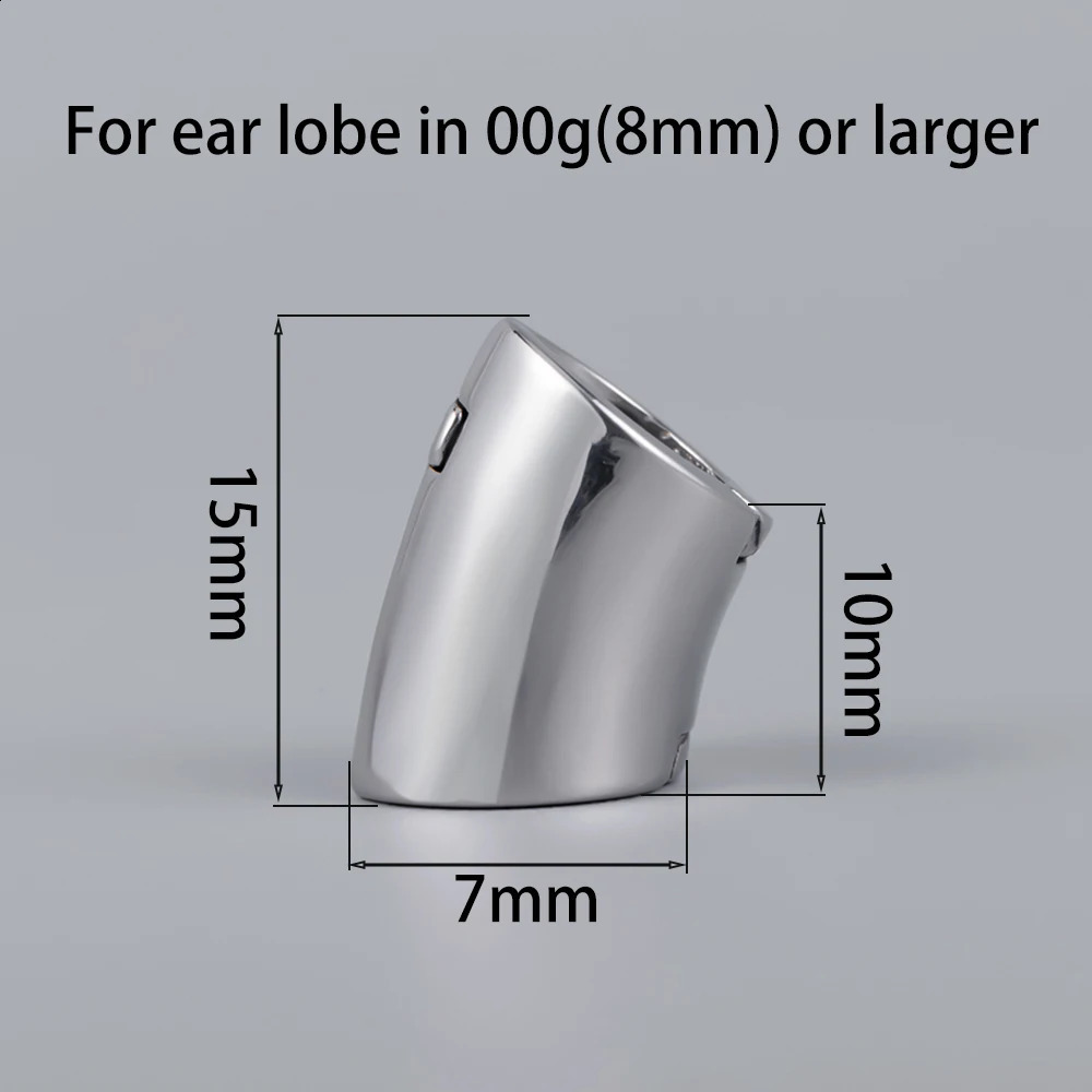 Vankula 2PC Fashion Clip Ear Lobe Cuff Stainless Steel Plugs Ear Gauges Tunnels Piercing Expander Stretchers Body Jewelry 250403