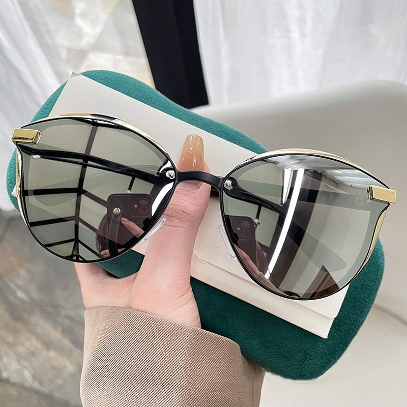Designer Luxury 2025 New Sunglasses, High-end Korean-style Fashionable Retro Large-frame Sunglasses, Trendy Street Style Personalized Glasses