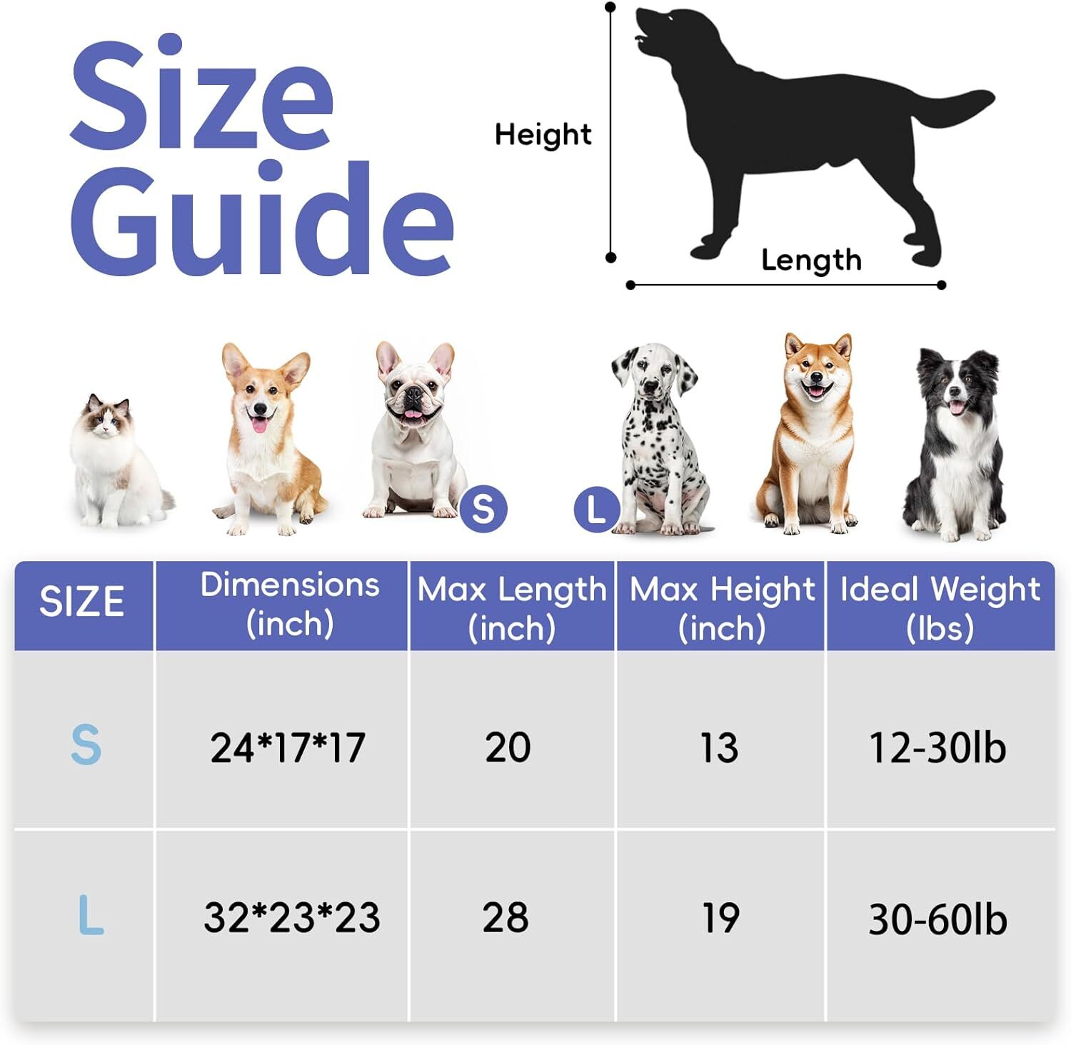 Petprsco portable foldable dog case, travel dog case 60.96 x 43.18 cm, with soft warm blanket and foldable bowl, suitable for large cats and small dog