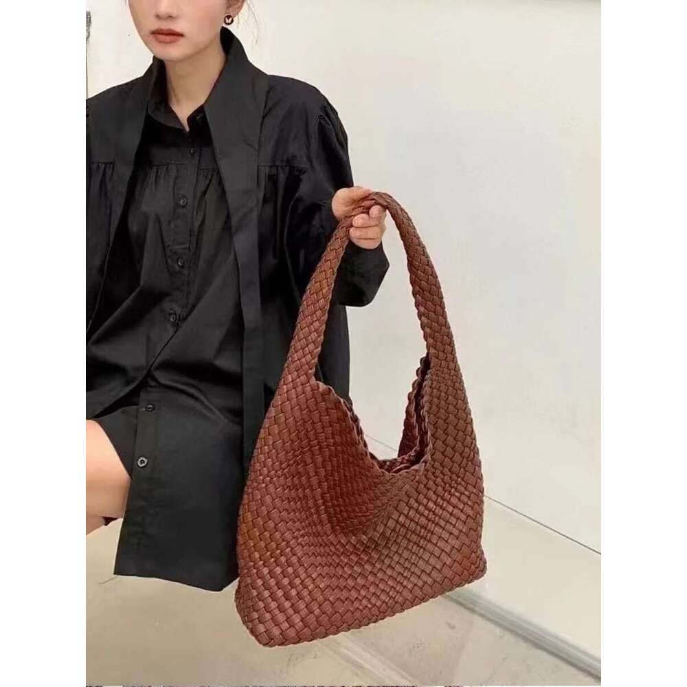 Designer Hand Knitting PU Large Women's Woven Tote Mistress Gift Original Mark Bags Casual Side Bag For Women