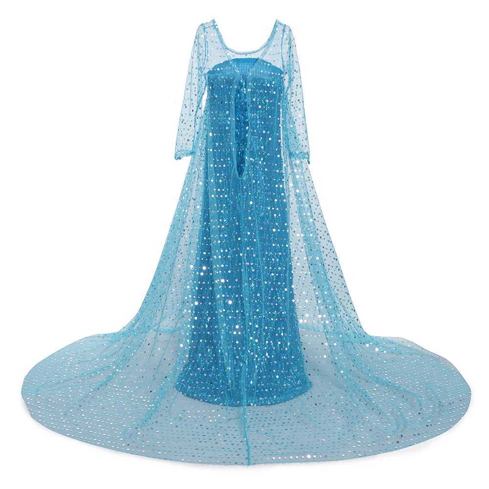 Disney Toddlers shake Elsa Maxi dress princess snow queen costume full body sequins embossed Christmas party frogXJ250411
