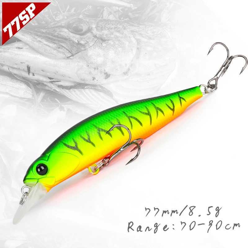 TSURINOYA 77SP Jerkbait Suspending Minnow Fishing Lure DW101 77mm 8.5g 0.7-0.9m Pike Bass Artificial Hard Baits Wobbler Lures Z250411