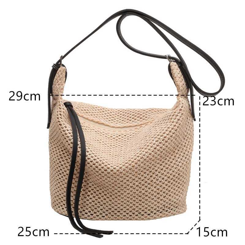 Luxury design Str womens large capacity handbag casual womens shoulder cross body bag solid color womens handbag summer beach walletXJ250412