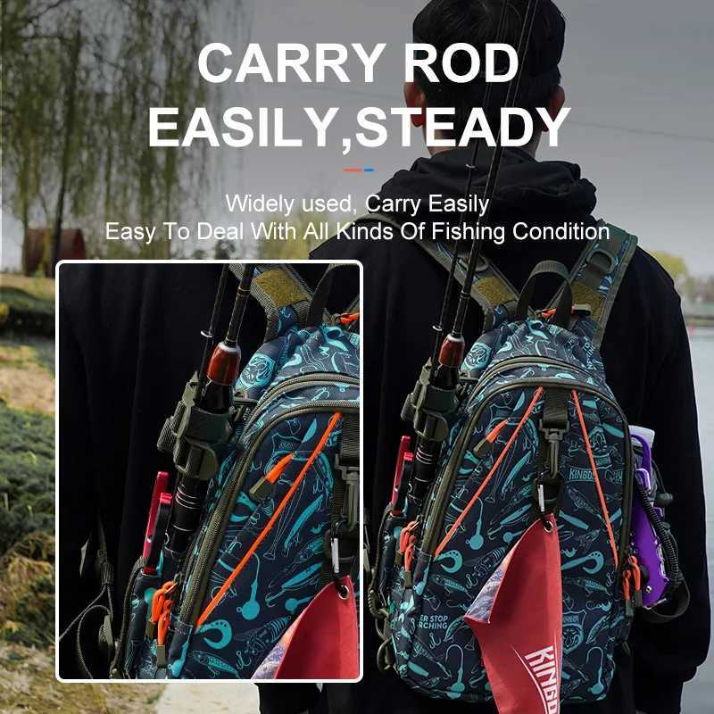 Kingdom New Fishing Bags 39*24*16.5cm Sports Bag Outdoor Backpack Fishing Reel Lure Box Fishing Accessories BAG Fishing Tackle Z250411