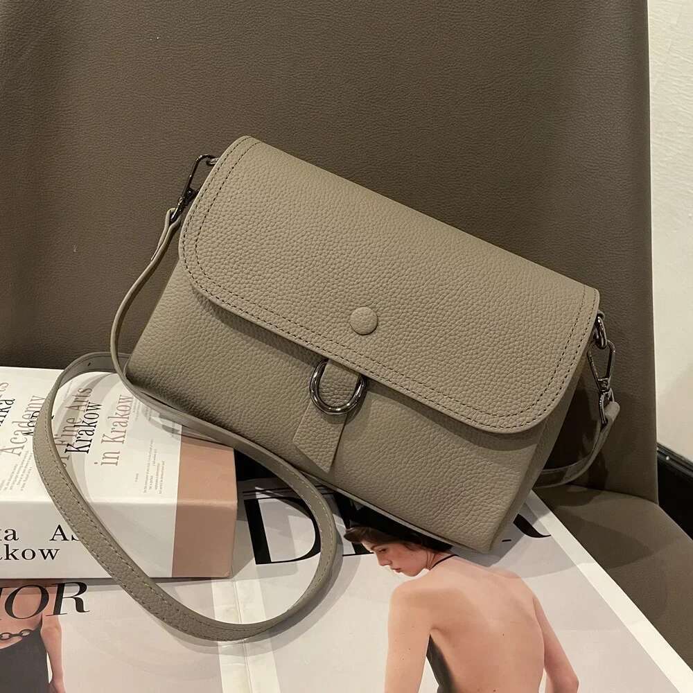 Designer Bag Women's Genuine Leather Underarm Square Handbag Solid Versatile Real Cowhide Multi Compartment Single Shoulder Bag