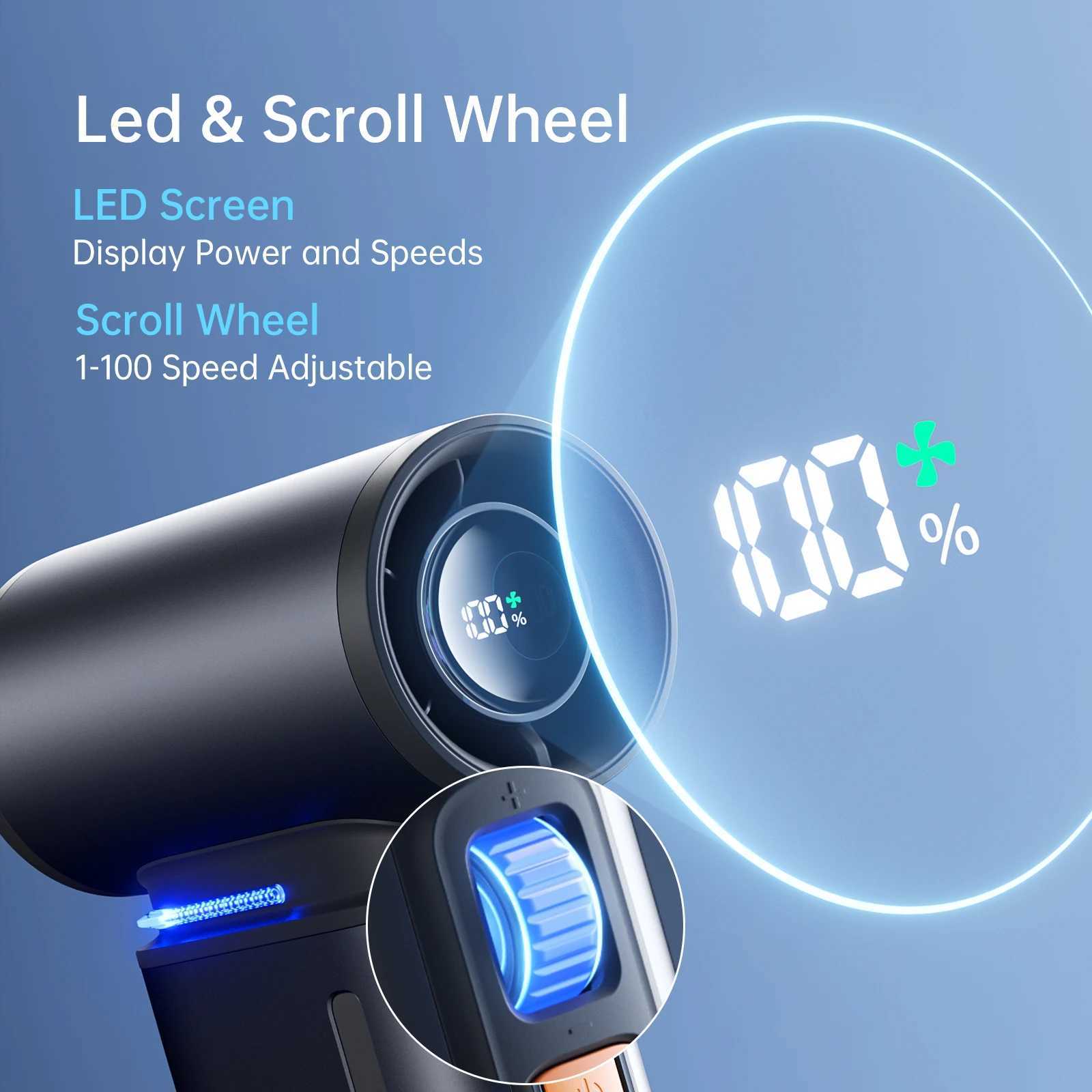 JISULIFE portable turbo handheld fan adjustable wind speed of 100 9000mAh rechargeable battery LED display screen outdoor camping X250412