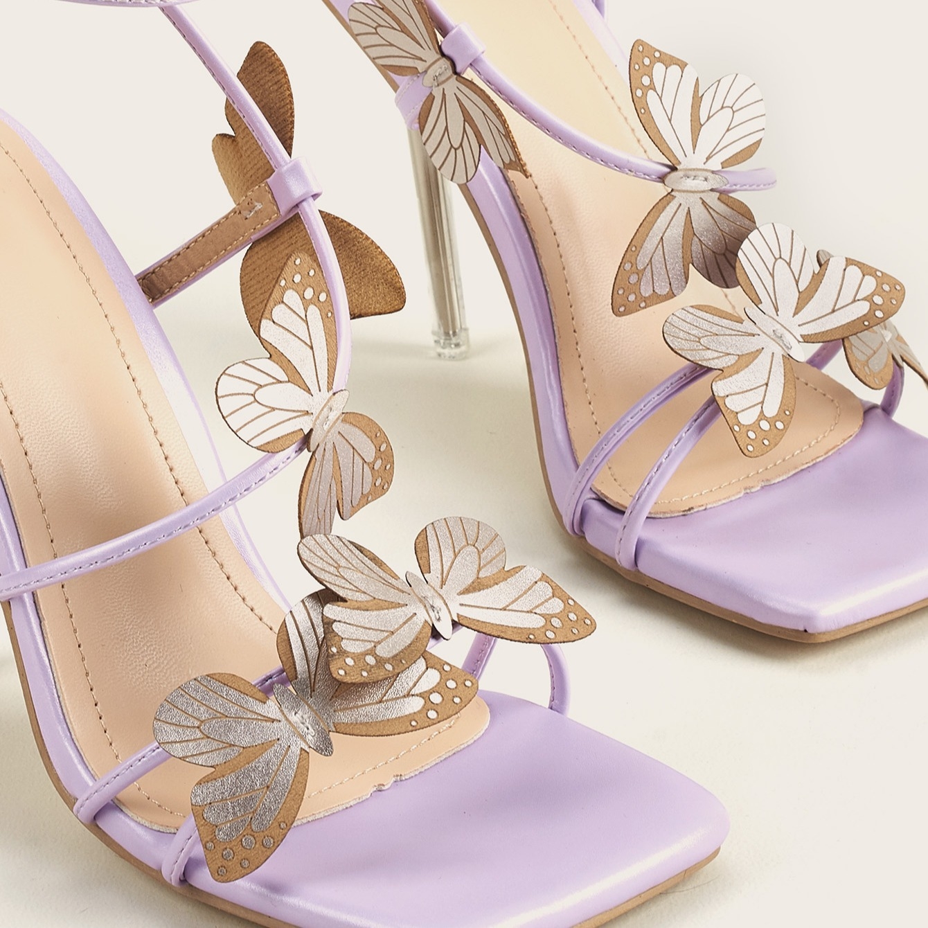 Designer 2025 new bow one-line high heels Crystal with women's fashion sandals Free shipping 35-41 Purple