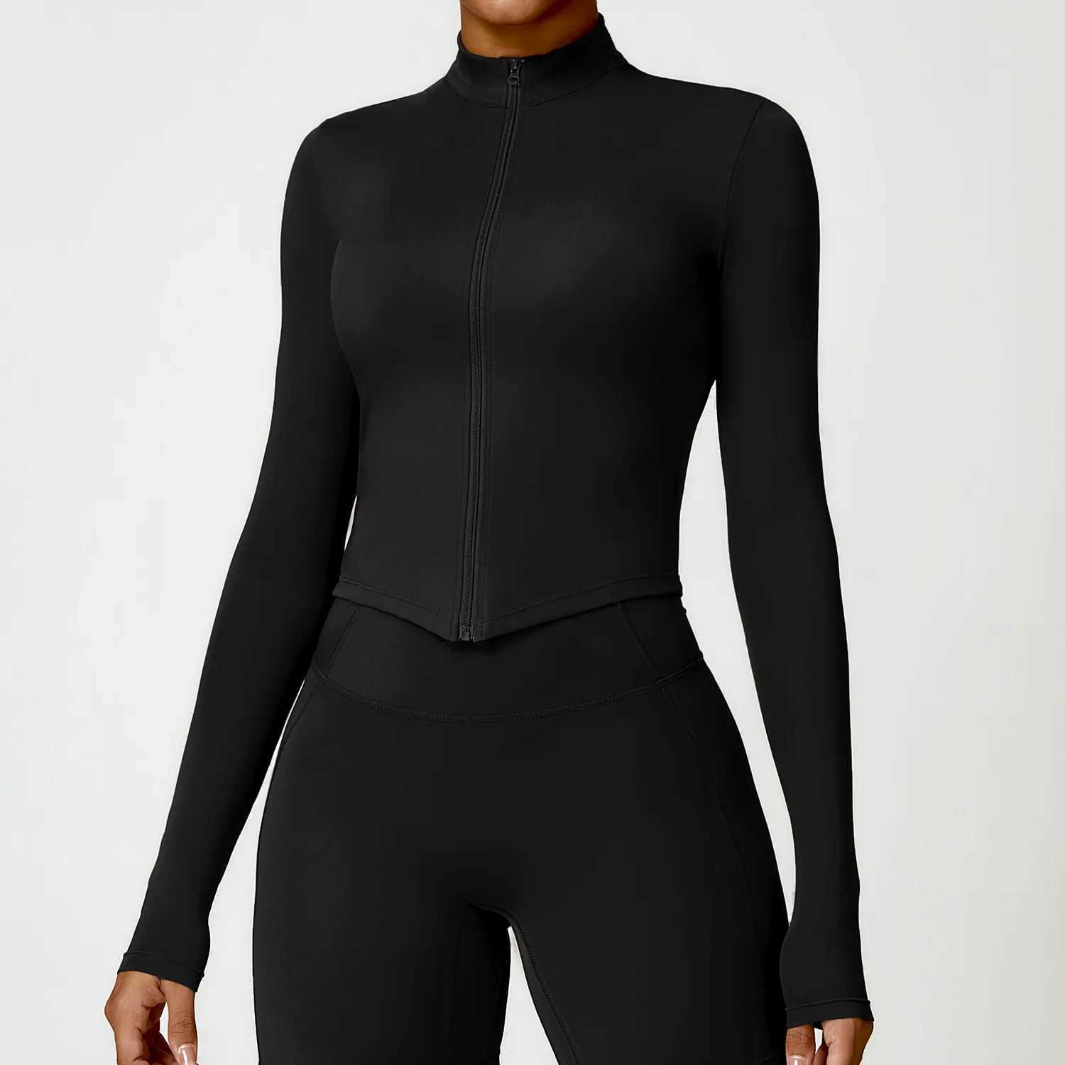 Womens outdoor running fitness T-shirt long sleeved one-piece new yoga long sleeved yoga shirt gym push up exercise Y250412