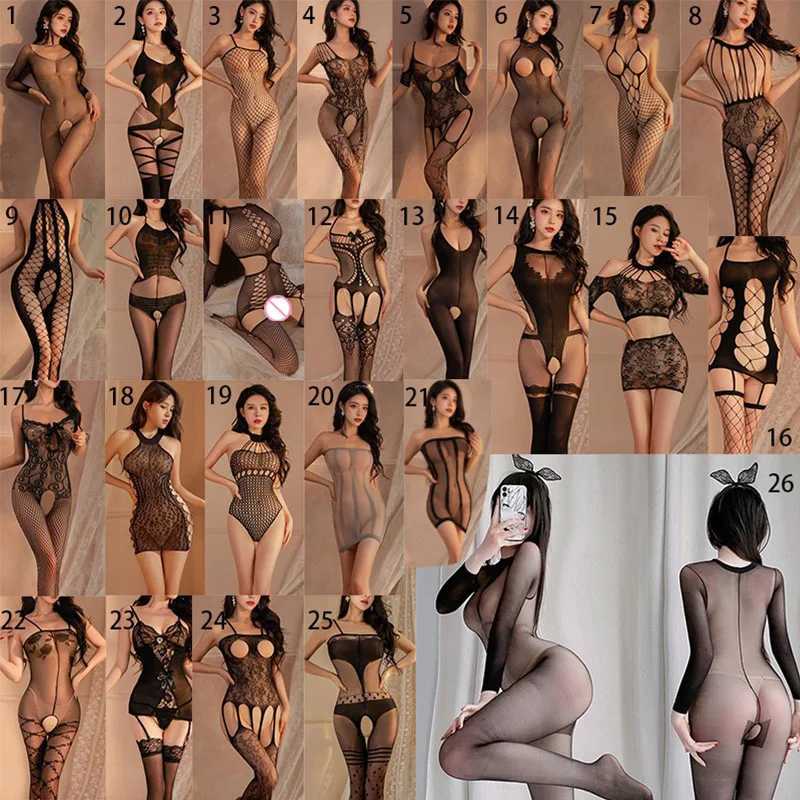 Wholesale pantyhose and mesh socks used for sex sexiness womens underwear fishnet restraint sex bodysuits stretch open crotch bodysuits W250412