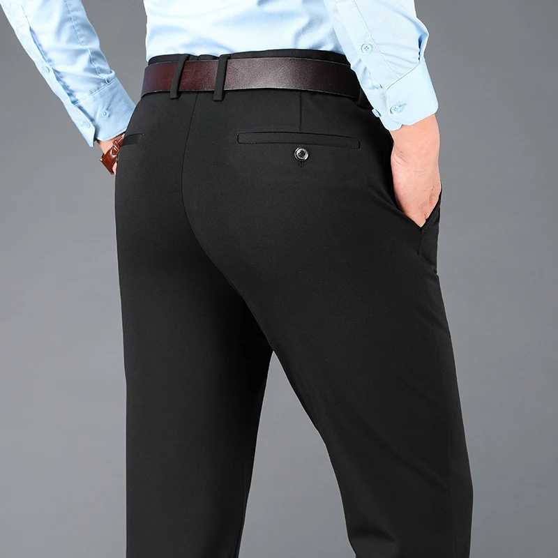 Mens Business Casual Pants Spring Summer Elastic Trousers Office Suit Pants Quick Dry Formal Pants Breathable Comfortable W250826