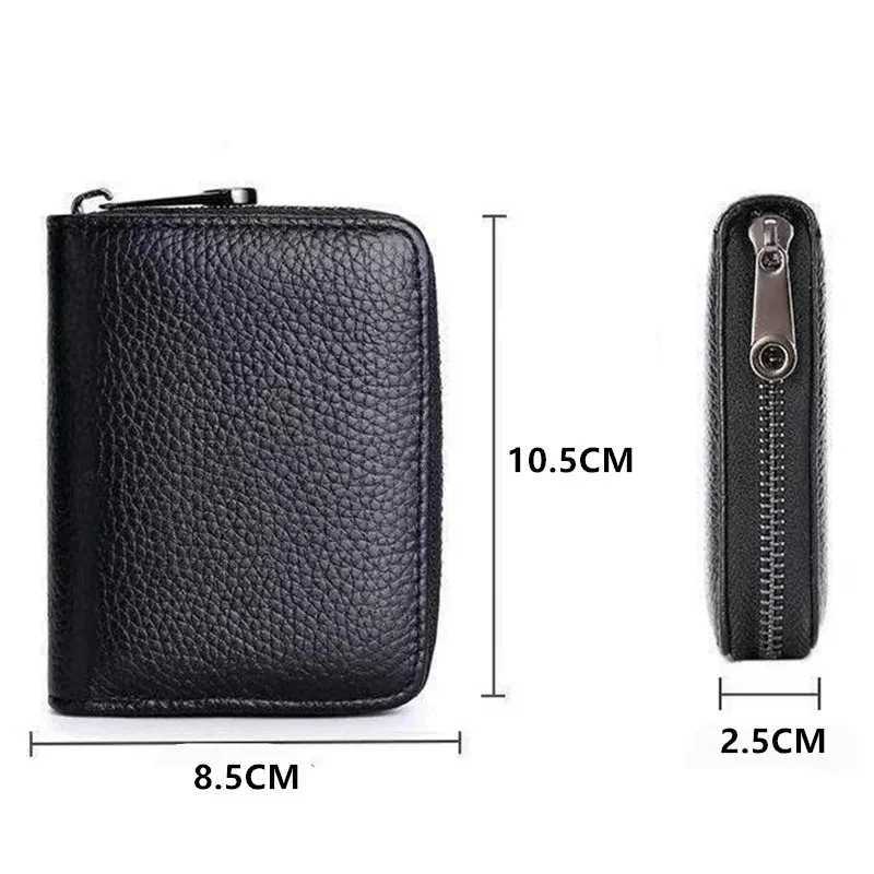 20 Detents Cards Holders PU Business Bank Bus ID Card Holder Cover Coin Pouch Anti Demagnetization Wallets Bag Organizer Z250411