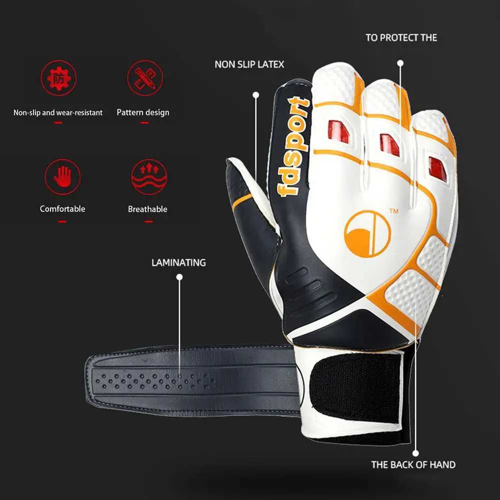 Goalkeeper Goalie Soccer Gloves - Kids Youth Football Goal Keeper Gloves With Embossed Anti-Slip Latex Palm And Soft PU Hand BW251112