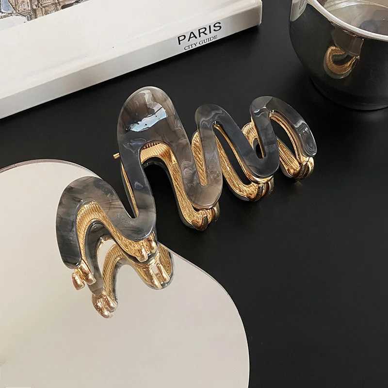 1 new acetic acid shark clip high-quality metal clip wave fashion womens high-end feeling Y2504012
