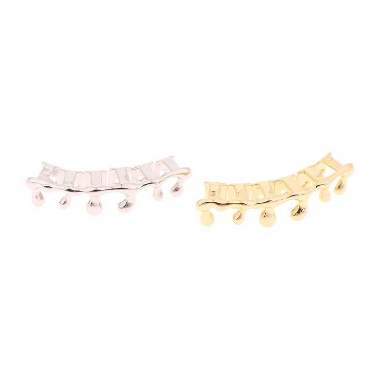 Hip Hop Waterdrop Teeth Grilz Bottom Gold Plated Smooth Tooth Cap Suitable for Womens Body Jewelry Role Playing W250412