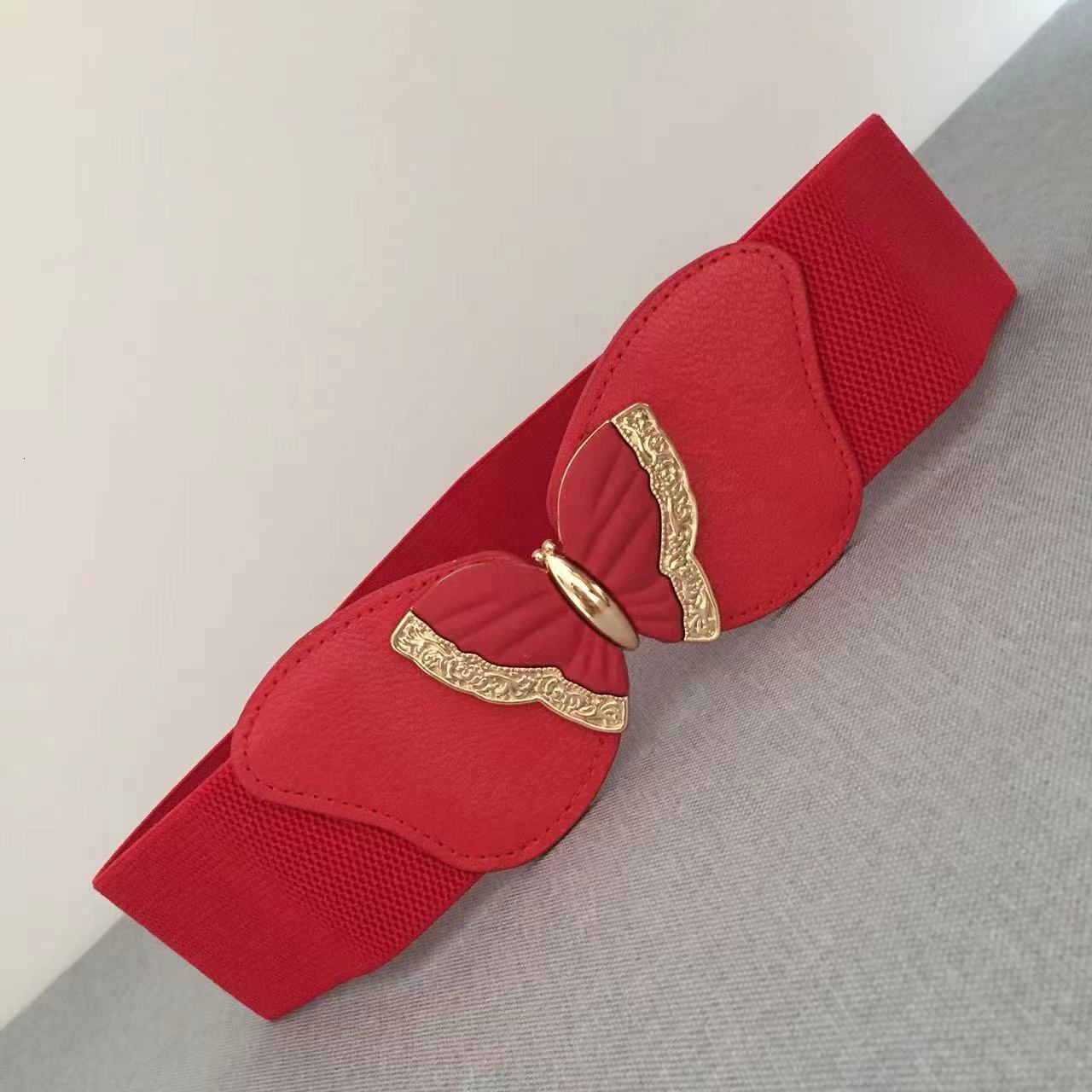 New casual dress butterfly waistband women, elastic and wide waistband, seasonal decoration for women