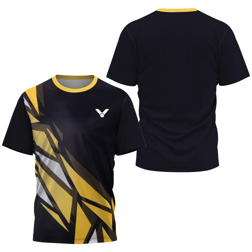 Mens T-shirt Table Tennis and Badminton Training Set Summer Daily Sports Shirt Breathable Short Sleeve Top 250411