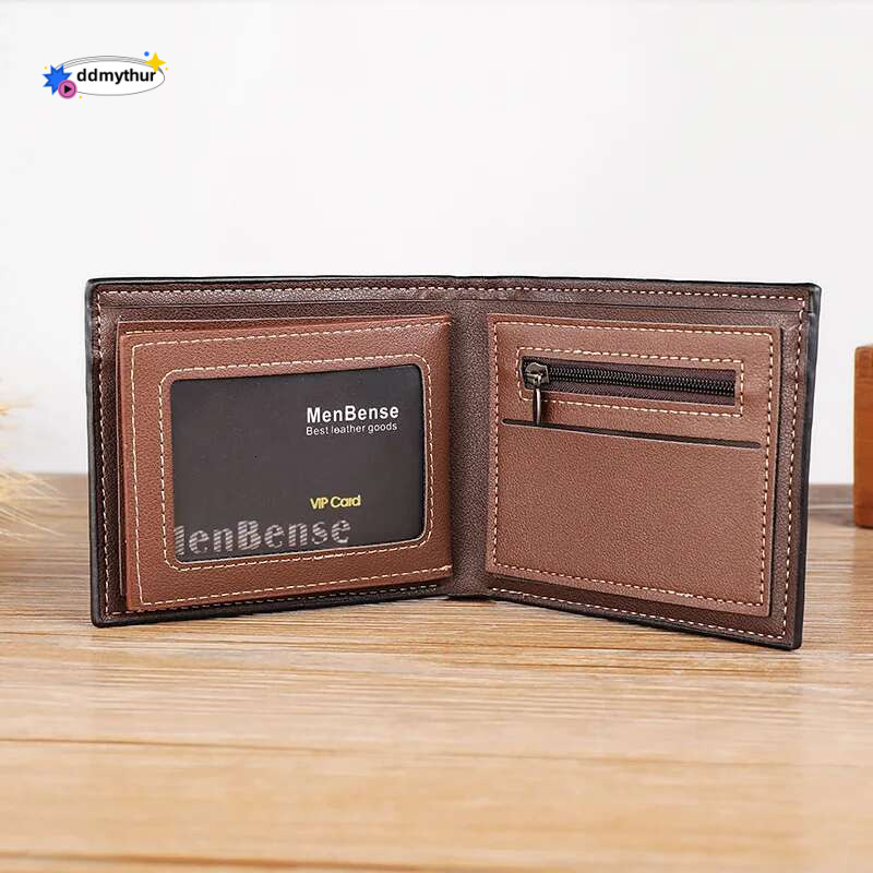 Leather Short Men's Credit Card 2024 Top Vintage Male Small Coin Purse Brand Wallet ddmythur