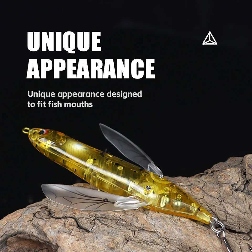 THORFORCE Dragonfly Minnow Bait 80MM 6.5G Topwater Fishing Lures Floating Wobblers Insect Lure with Wings Pencil Bass Pike Z250411
