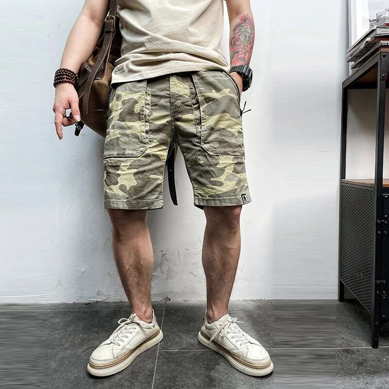 Summer New Casual Classic Multi-pocket Camouflage Cotton Joggers Cargo Men Outwear Fashion Vintage Twill Shorts Male