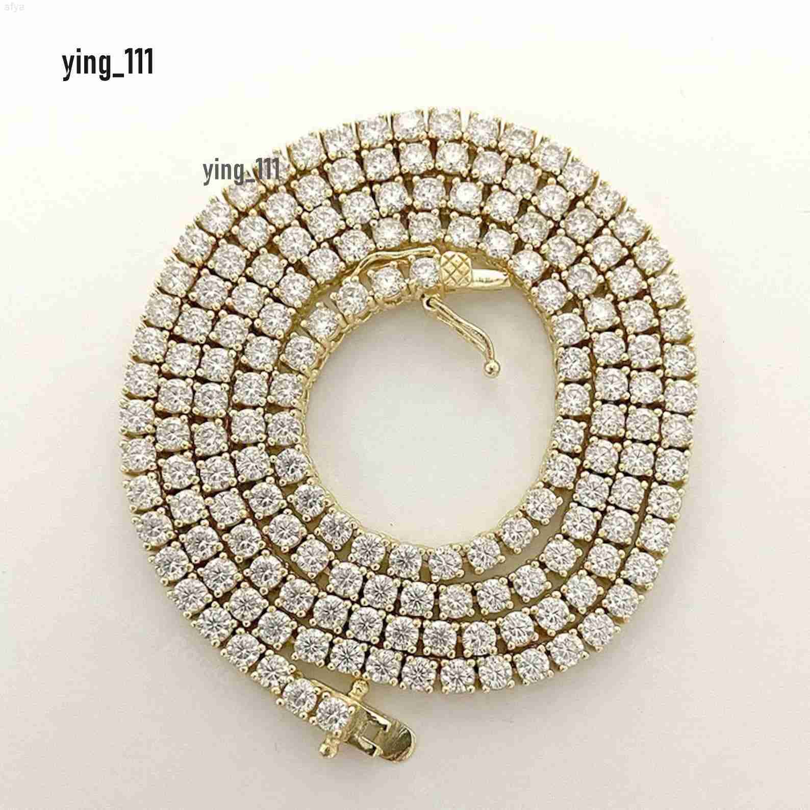 High Quality 925 Sterling Silver Tennis Chain Hip Hop Jewelry 5mm Vvs Moissanite