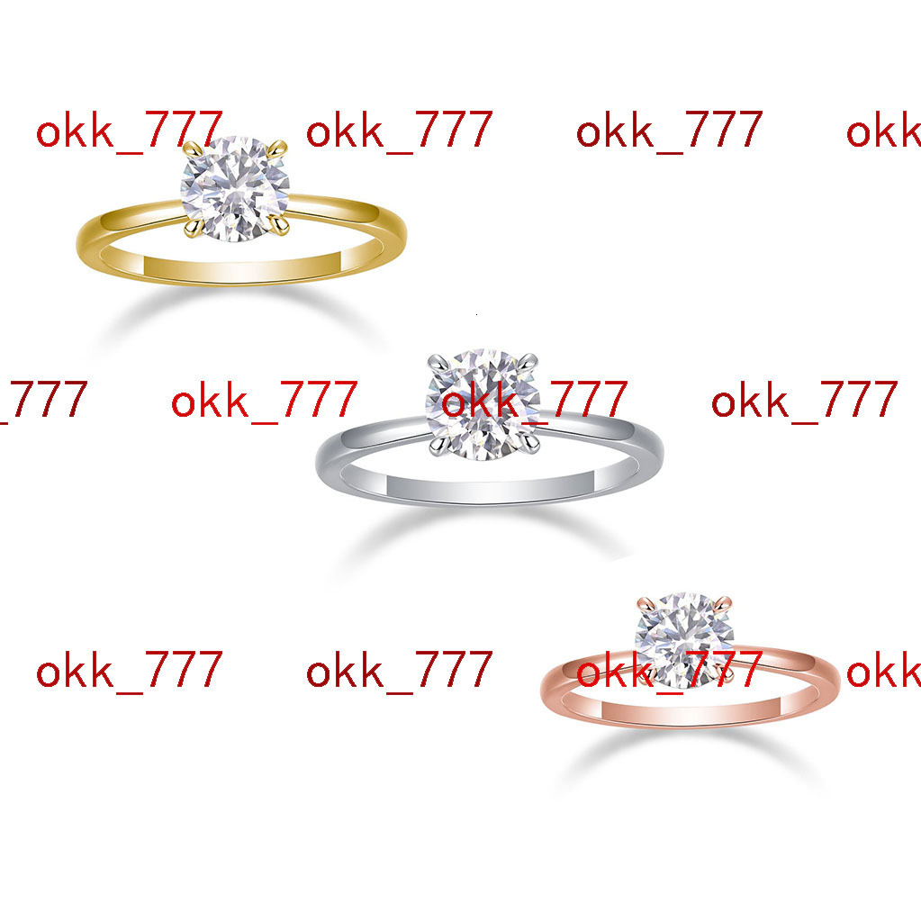 12939 1ct /2ct /3ct Round Cut Moissanite Engagement Ring for Women - 18K Gold Plated Solitaire Ring Elegant Promise Ring