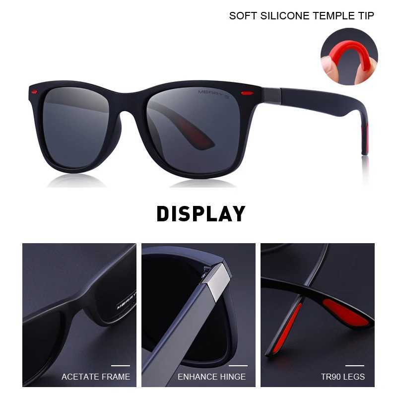 MERRYS DESIGN Men Women Classic Retro Rivet Polarized Sunglasses Lighter Design Square Frame 100% UV Protection S8508 Z250411