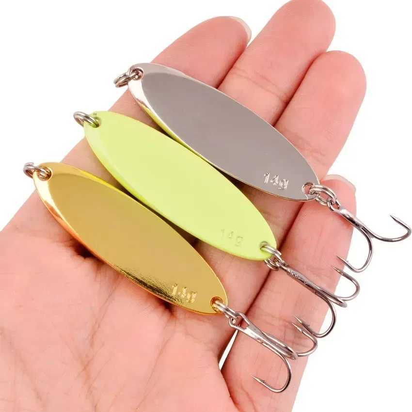 12pcs Metal Spinner Spoon Lures Trout Fishing Lure Hard Bait Sequins Paillette Artificial Baits Spinnerbait Fish Tools 1.5g-56g Z250411
