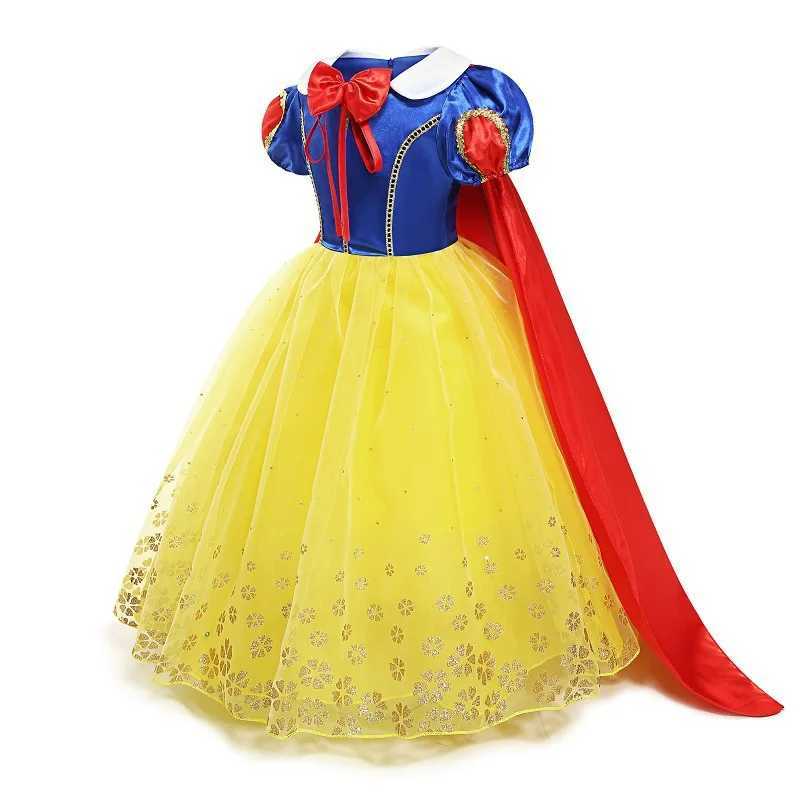 Disney Luxury Princess Snow White Cloak Fairy Childrens Role Playing Costume Childrens Carnival Costume Halloween Dress UpXJ250411