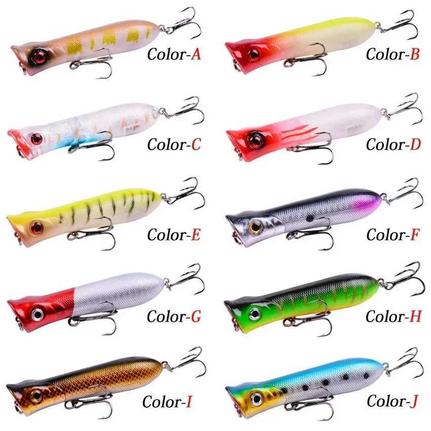1PCS 8cm 11g 6# Hooks Pesca Artificial Bait Peche Fishing Tackle Top Water for Sea Bass Popper Lure Fishing Wobbler Crankbait Z250411