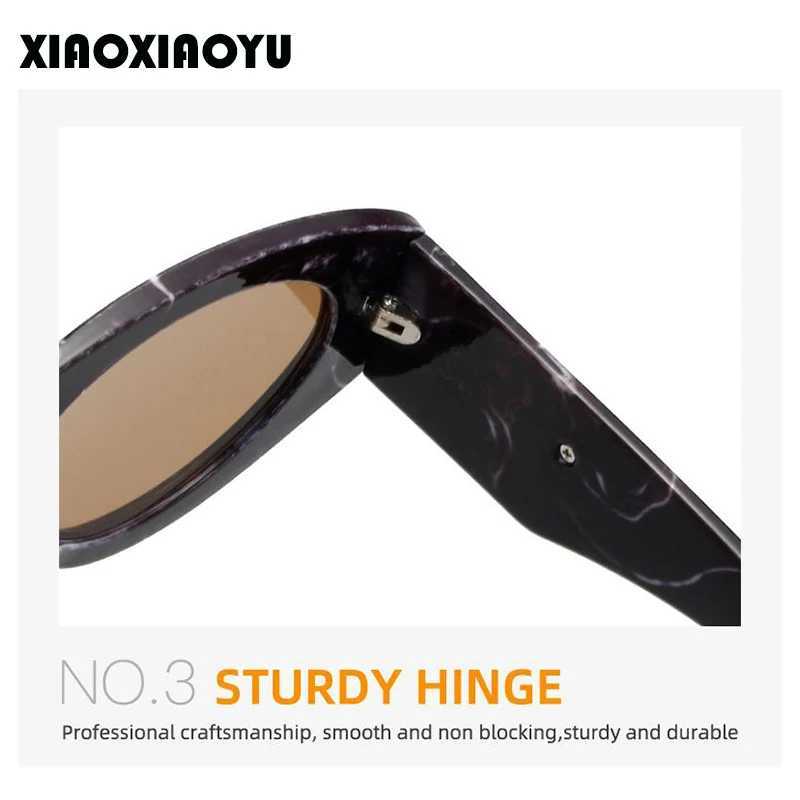 Marble Pattern Light Luxury Sunglasses Fashion Cat Eye Elliptical Frame Sunshade Sunglasses Texture Wear Glasses Man WomanC250411