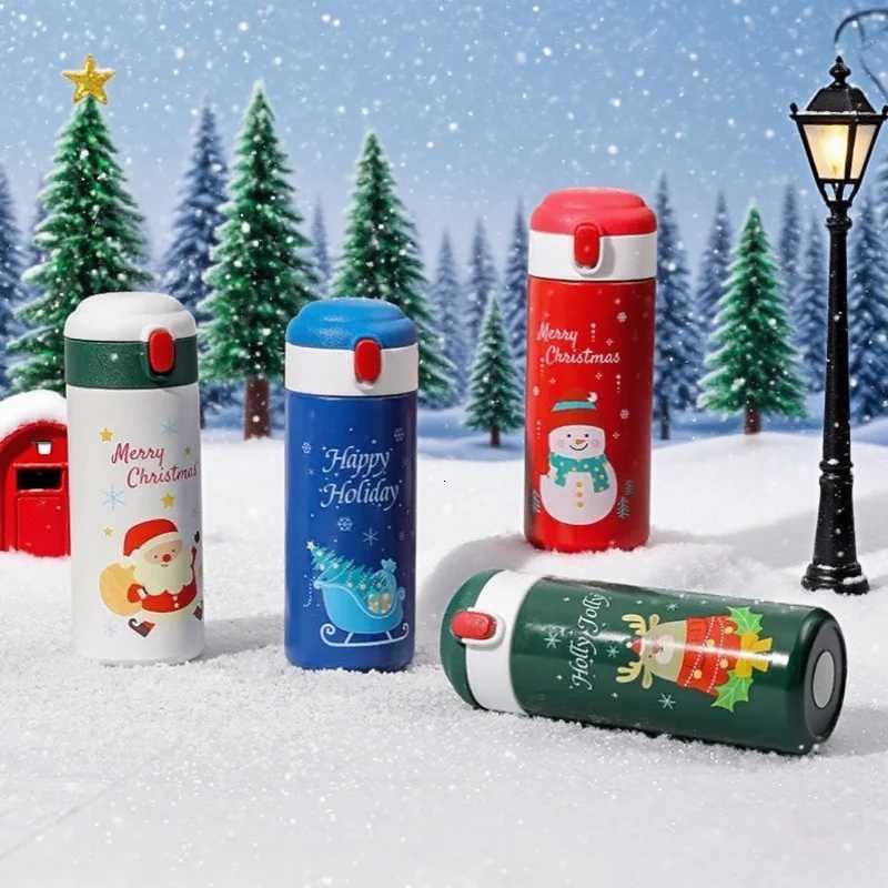 Christmas Christmas Thermos Cup Santa Elk Insulation Cup Stainless Steel Thermos Bottle Student Vacuum Flasks Water Bottle Xmas Gift 350ML Y251112