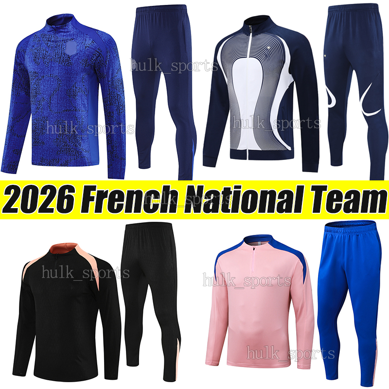 2026 French MBAPPE kids men adults soccer tracksuit football suit set jacket GRIEZMANN POGBA GIROUD DEMBELE survetement foot chandal tuta jogging Hooded training