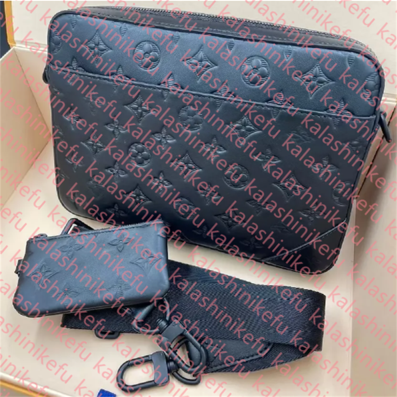 Handbags Men Leather TRIO Messenger Bags Luxury Shoulder Bag Make up Bags Designer Handbag Luxurys designers Mens Shoulder Bags