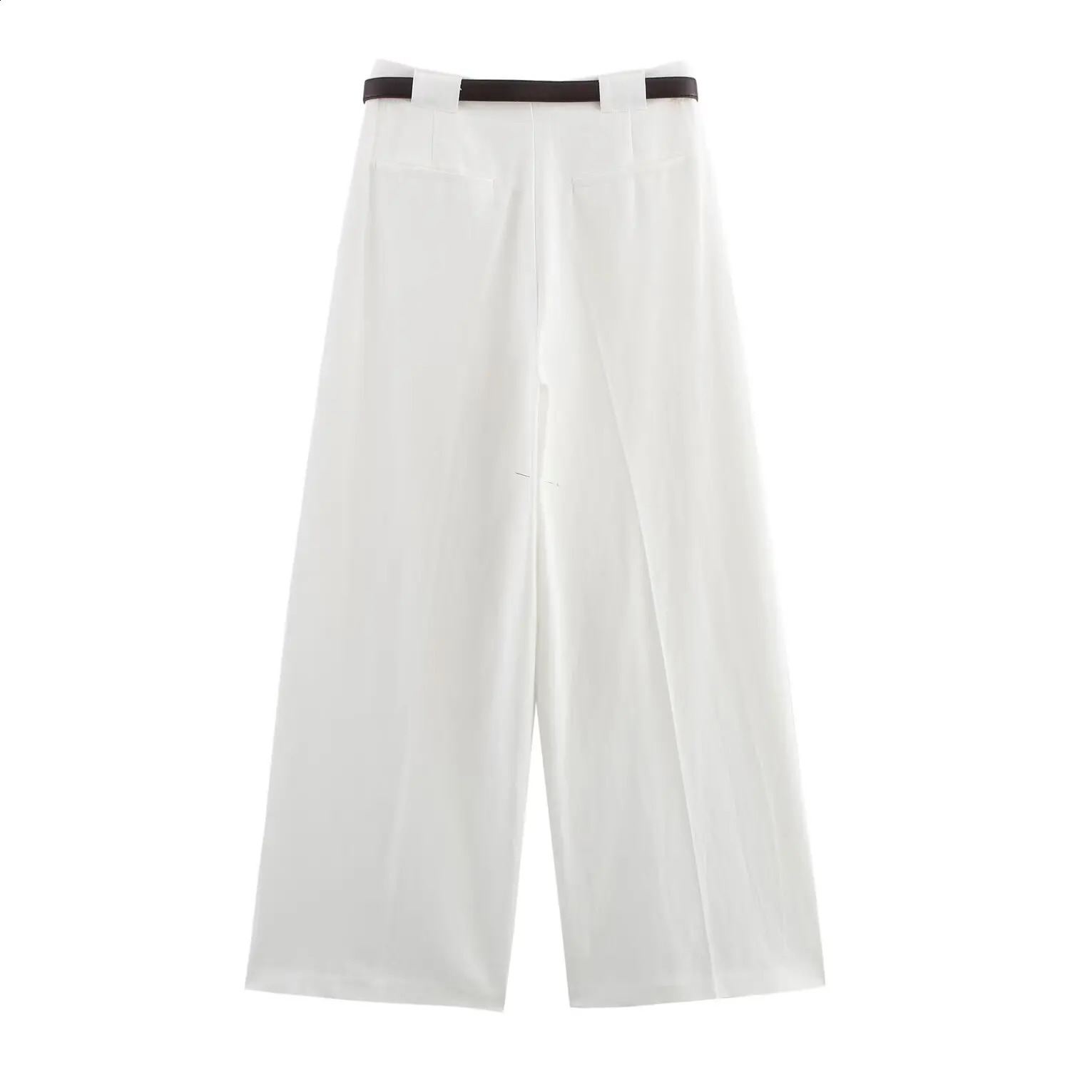 PB ZA Womens Sleeveless Vneck Tank Top and High Waist Wide Leg Belt Pants Two Piece Set Summer 250411Z