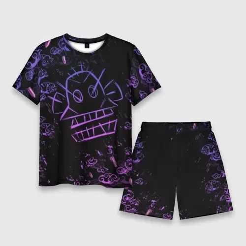 Mens T-shirt and shorts set anime Arcane Jinx 3D printed Tracksuit set plus size sportswear Street TShire two-piece setXJ250412
