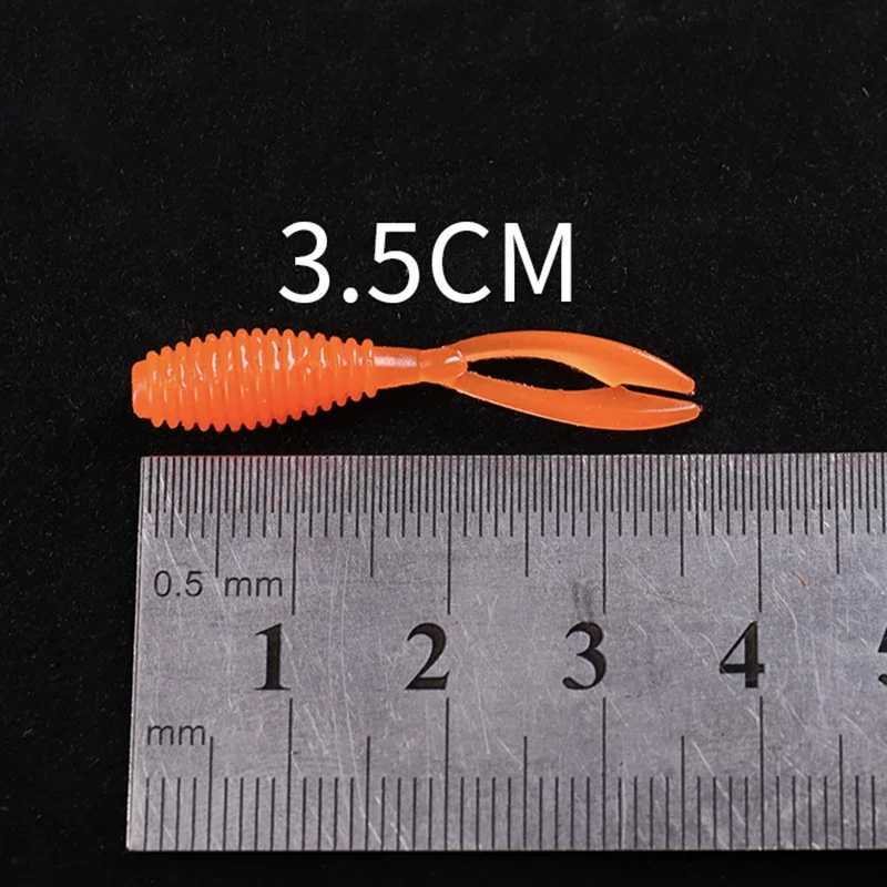 Fishing Soft Lures Rockfish 10pcs/lot 0.4g 35mm Twin Tail Artificial Wobbler Ocean Rock Silicone Shad Worm Bait Z250411