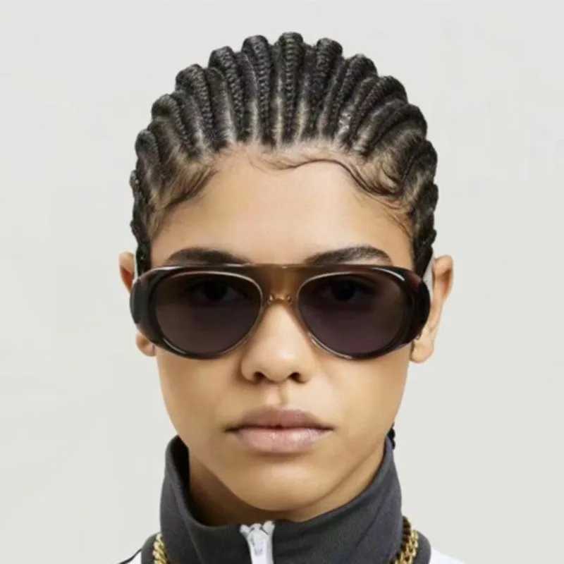 New in Luxury Brand Designer Big Frame Flat Top Sunglasses Women For Men Fashion Vintage Sun Glasses Punk Pilot Shades UV400C250411