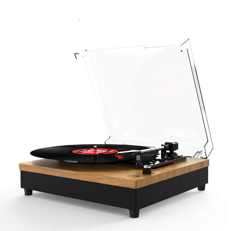 E200 , Turntable, Record Player with 2 Stereo Speakers, Wireless 3-Speed 33/45/78RPM, Support Headphone Jack/USB/AUX-IN/RCA-Out