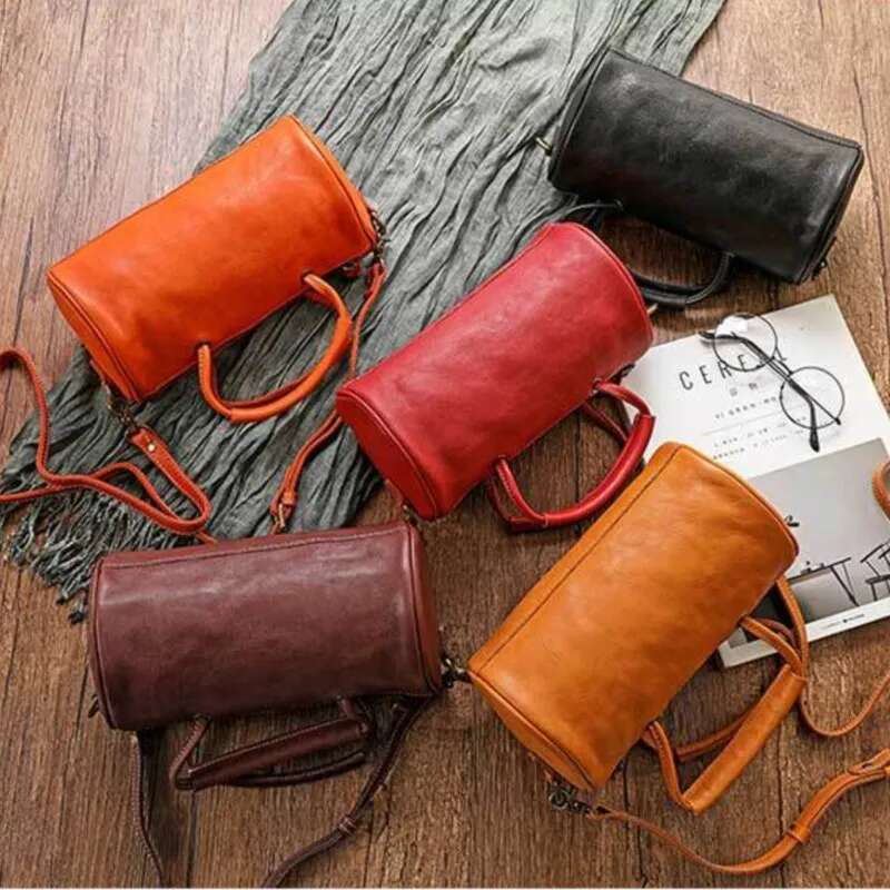 Versatile Handbag Simple Genuine Leather Women Bag 2025 New Retro Natural Soft Real Cowhide Shoulder & Crossbody Bags