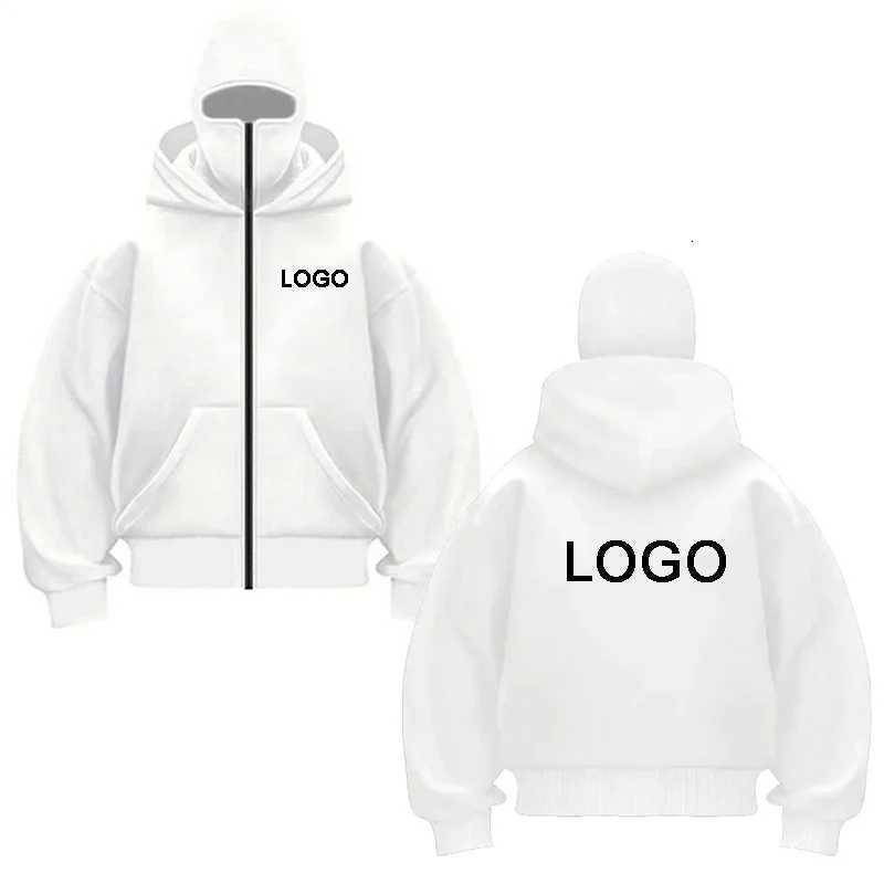 POD customization Customized Ninja Mask Zipper Hoodies Men Personality Printed Long Sleeve Zip Up Sweatshirts Women Double-hooded Pullovers JacketT251
