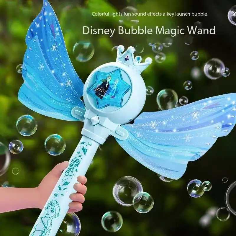 Disney Frozen automatic bubble machine hair dryer childrens handheld Anna wand windmill bubble stick summer outdoor toy Y2504012