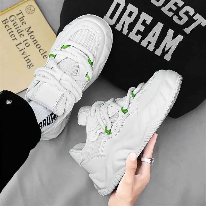 2024 Casual Breathable Bread Mesh Cfortable and Non-Slip Running Platform Increased by Sports White Shoes Men Z250411