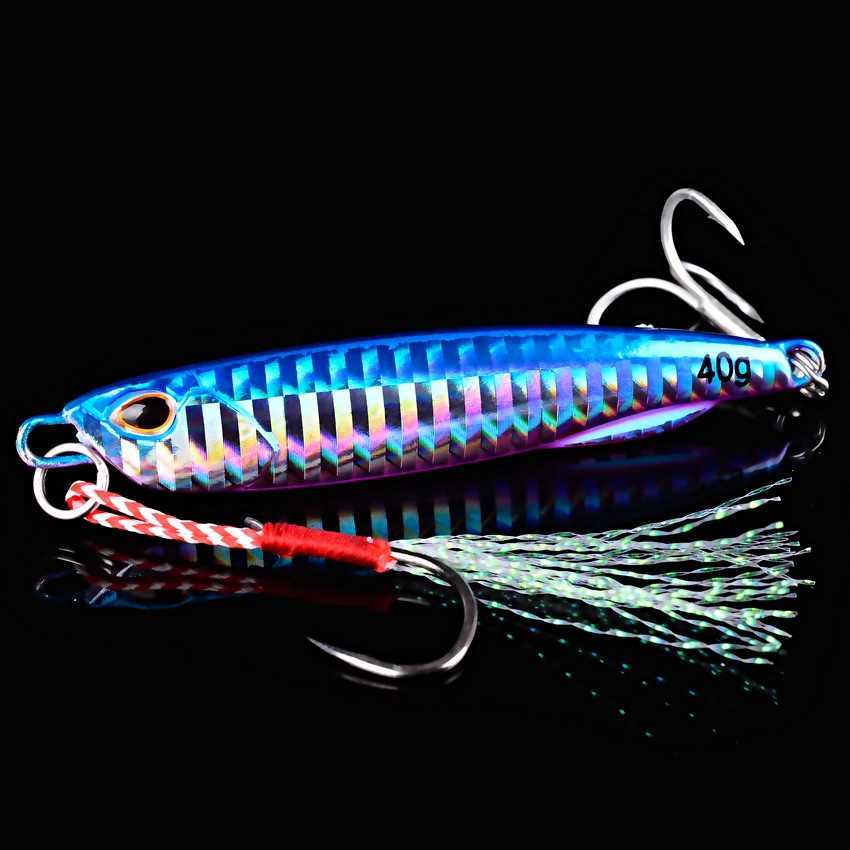 2023 Metal Jig Fishing Lure Weights 10g-40g Trolling Hard Bait Bass Sea Fishing Lures Tackle Trout Jigging Lure Jigs Saltwater Z250411