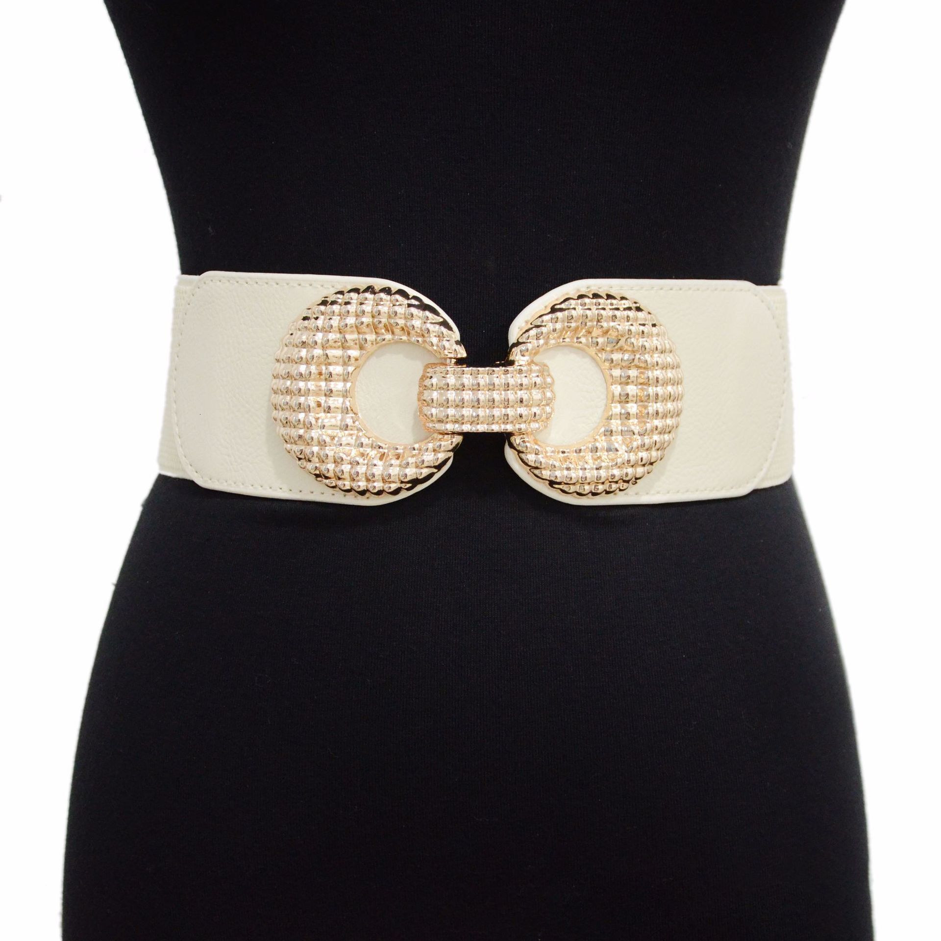 New Belt, Women's Simple Double Loop Buckle, Elastic Decorative Waist Cover with Skirt and Coat