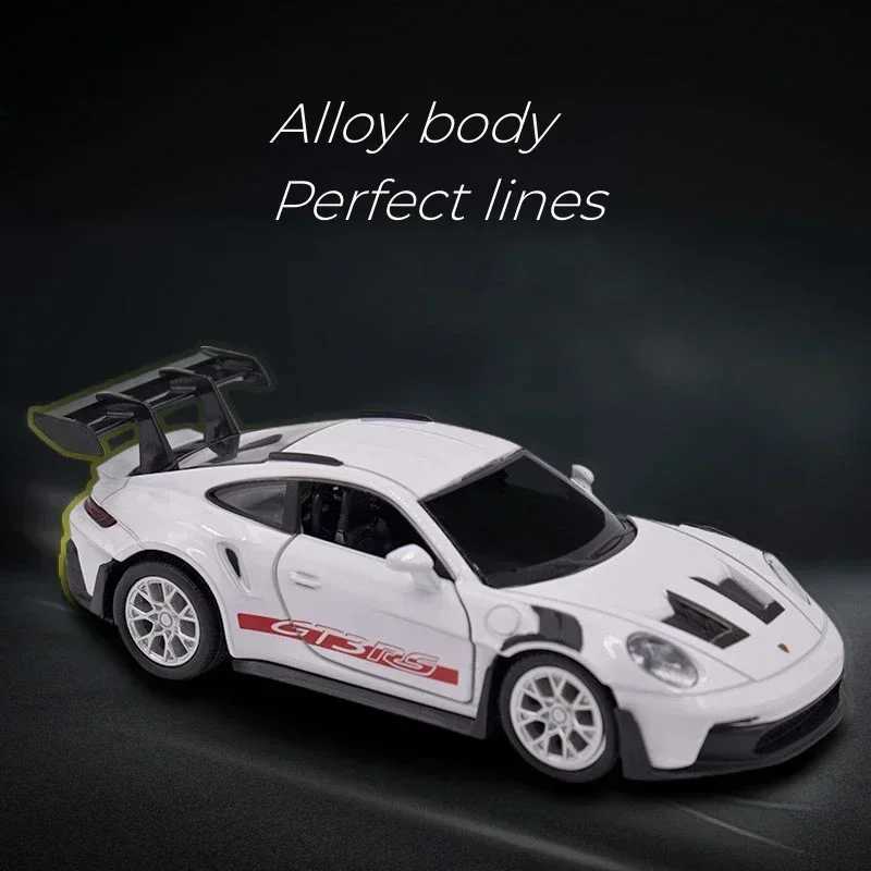 136 Porsche 911 GT3 RS Alloy Mini Car Model Racing Diecasts Metal Toy Sports Simulation Collection Pull Back Childrens Gifts L251112