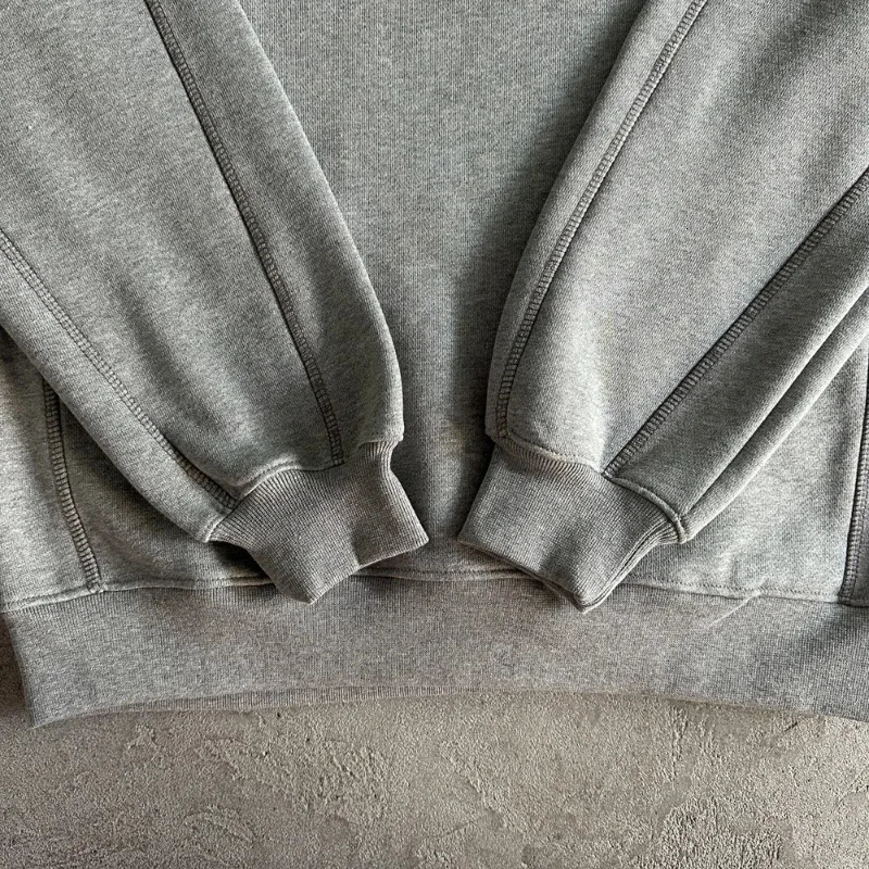 Kroen Embroidery Basic Sports Sweatshirts Outside Stitch Stripe Hoodie Men Women Black Gray Loose Sweatshirts Pullovers 251112